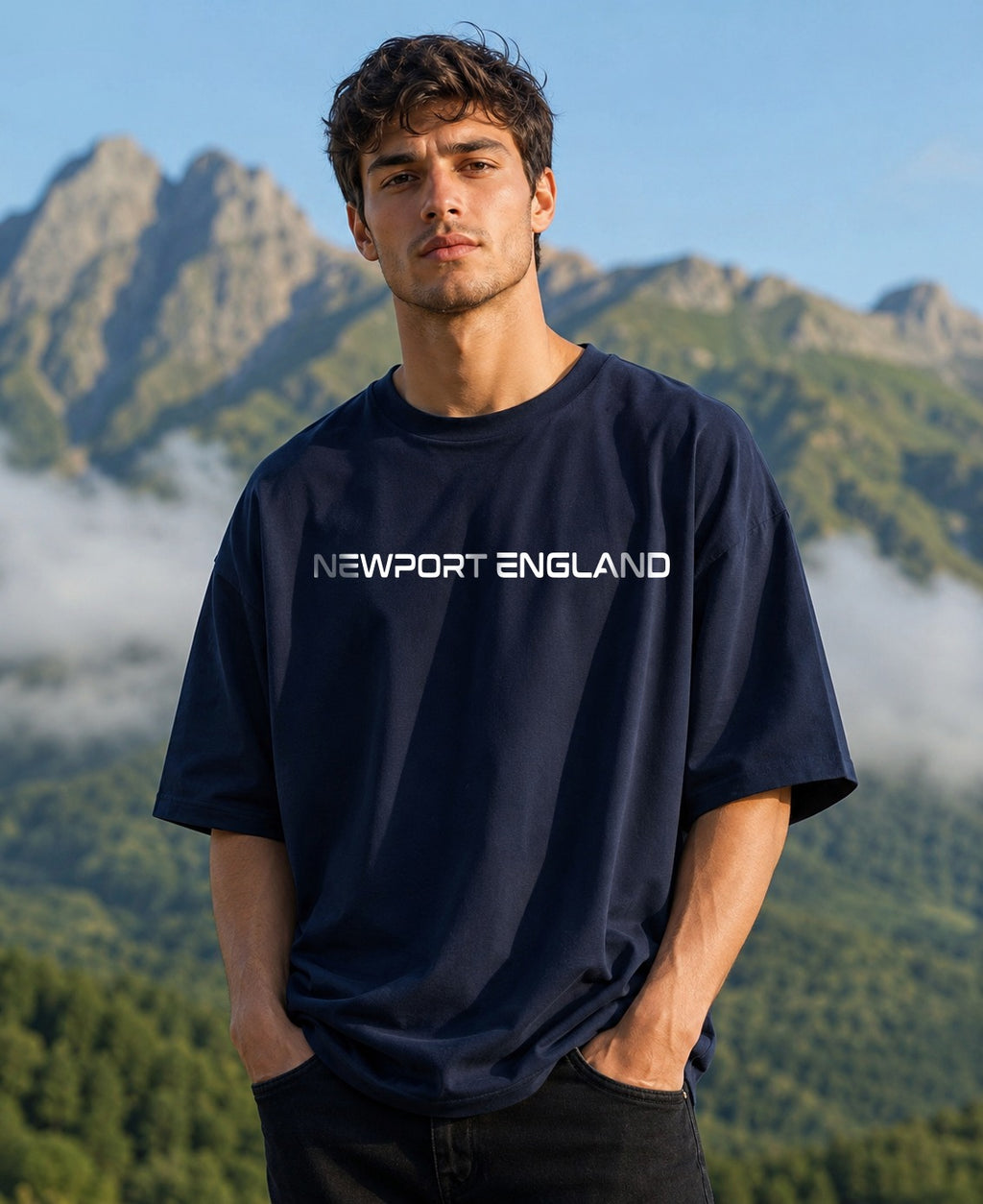Navy Blue Oversized T-Shirt for Men | Premium Cotton