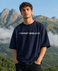 Navy Blue Oversized T-Shirt for Men | Premium Cotton