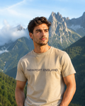 Newport England Men’s Sand Beige Signature Logo T-Shirt